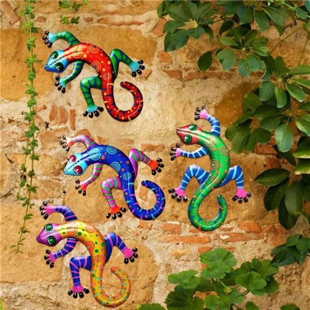 Metal Lizard Wall Decor Colorful - 6